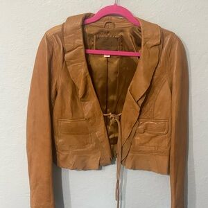 Old Navy Tie Front All Leather Jacket